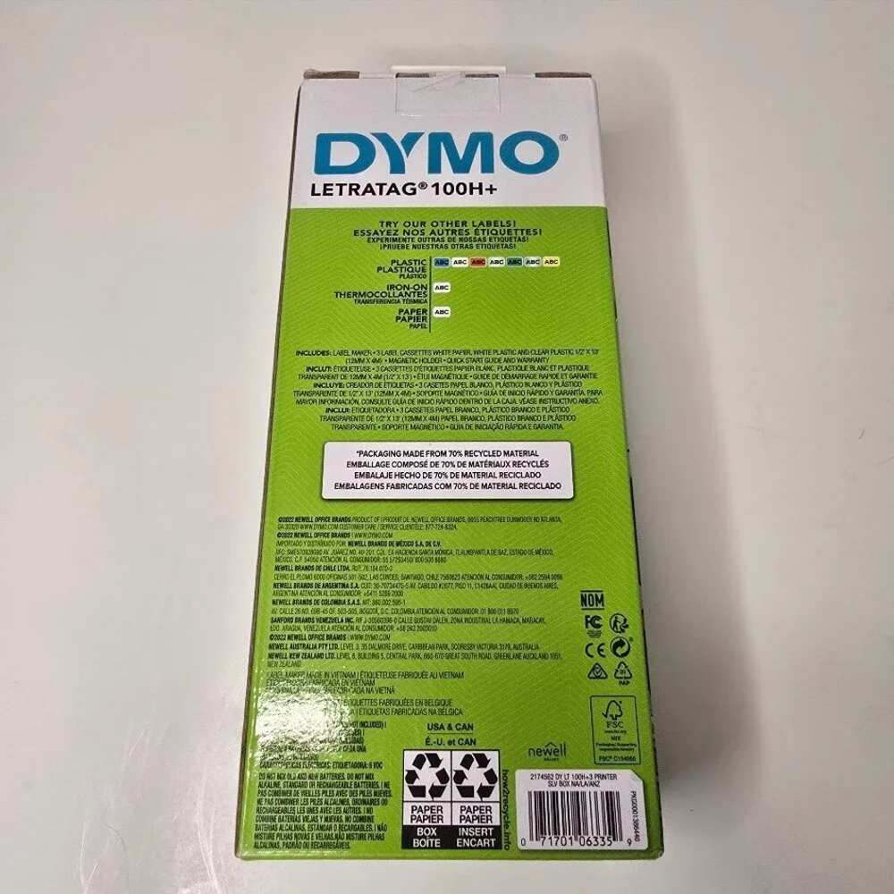 New! DYMO Label Maker + 3 Labeling Tapes | LetraTag 100H Handheld Label Maker